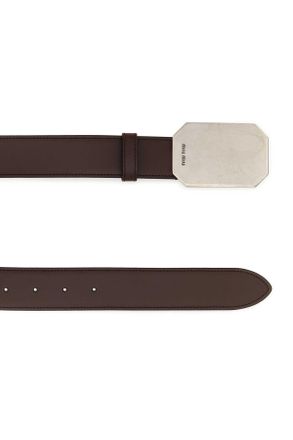 Miu Miu Womens Chocolate Leather Belt Radica Cinture