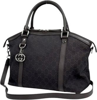 Gucci Pre-owned Handbags, female, Brown, Size: ONE SIZE Pre-owned Vintage GG Canvas Tote