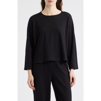 Eileen Fisher Bracelet Sleeve Top in Black at Nordstrom, Size Xx-Small
