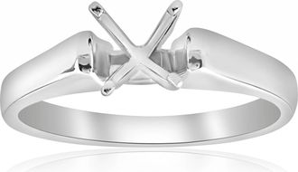 Pompeii3 Solitaire Ring 14K White Gold Size Selectable