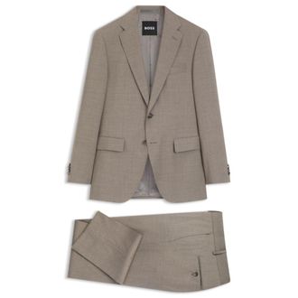 BOSS Two-piece regular-fit suit in m&eacute;lange stretch wool
