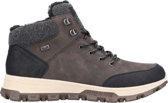 Rieker Casual Enkelhoge Laarzen met Veters - Heren - Veterlaarzen - Bruin - 44 EU - Leer - Schoenen