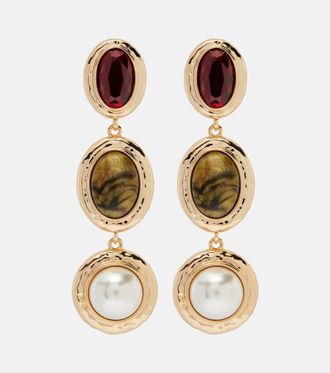 Self Portrait Embellished drop earrings