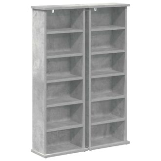 vidaXL Cabinet Para Cds 2 Uds. Gris Hormig&oacute;n 60 X 17 X 92 Cm Vidaxl