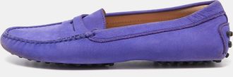 Tod's Tods Purple Suede Penny Slip On Loafers