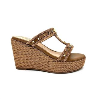 Ex&eacute; Womens Valeria Wedge Sandal In Bronze/tan
