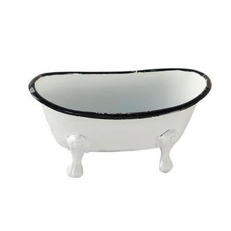 Foreside Home And Garden Black Rim White Enamel Bathtub Soap Dish at Nordstrom