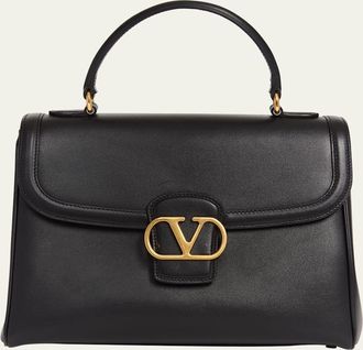 Valentino Garavani 9 to 5 Flap Leather Top-Handle Bag