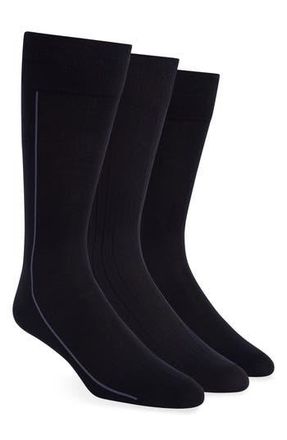 Lorenzo Uomo 3-Pack Dress Socks in Black at Nordstrom Rack