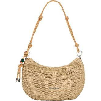 Desigual Medium Oval Raffia Shoulder Bag in Dark Beige at Nordstrom