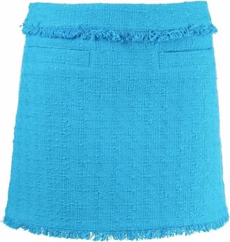Proenza Schouler Tweed Gebreide Mini Rok - Dames - Korte rokken - Blauw - S - Tweed - Rokken