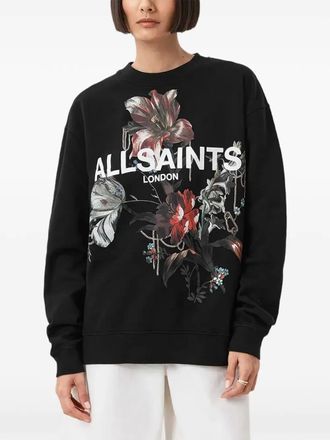 AllSaints Ania Etta floral sweatshirt - women - Organic Cotton - S - Black
