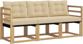 vidaXL Conjunto De Sof&aacute;s De Exterior 3 Uds. Y Beige Vidaxl
