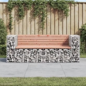 vidaXL Vidaxl - Banco Jard&iacute;n Dise&ntilde;o Gaviones Madera Abeto Douglas 184x71x65,5cm