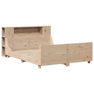 Berkfield Home Full Bed Frame without Mattress 135x190 cm Double Solid Wood Pine in Light Tan