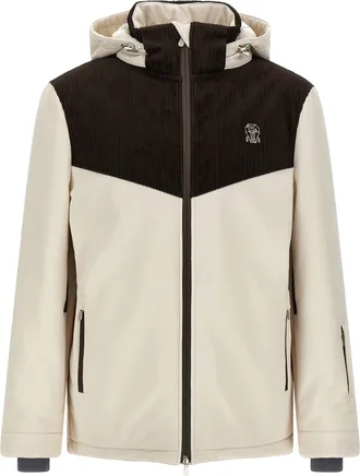 Brunello Cucinelli Corduroy Insert Ski Jacket Puffer Jackets Multicolor-Uomo