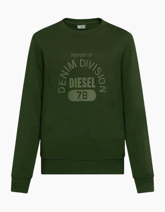 Diesel Mens Diesel Denim Division Logo Green Sweatshirt - Size: 38