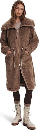 Varley Logan Sherpa Coat Womens Coat Ash Taupe : XL, Polyester