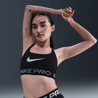 Nike Womens Nike Pro Light-Support Non-Padded Sports Bra in Black | IF3973-010
