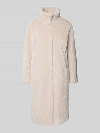 White Label Regular Fit Mantel aus Teddyfell mit Stehkragen in Ecru, Gr&ouml;&szlig;e 38