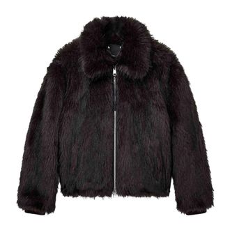 Purple Giacca con collo a scialle in ecopelliccia - - Jackets - Uomo - Marrone - L
