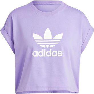 adidas (WMNS) adidas Adicolor Classics Short Trefoil T-Shirt Asia Sizing Purple White IC5468