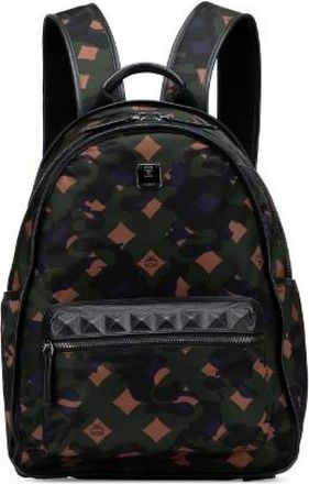 MCM Pre-owned Backpacks, female, Multicolor, Size: ONE SIZE Pre-owned Camouflage Nylon Leather Backpack