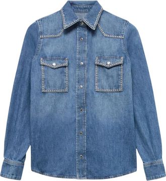 7 For All Mankind Denim Shirts - Dames - Spijkeroverhemden - Blauw - M - Denim - Overhemden