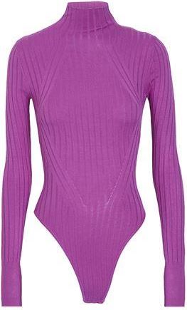 8 by YOOX KNIT MOCK-NECK BODYSUIT W/ OPEN BACK