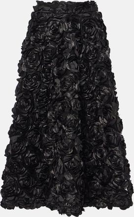 Rotate Sun floral-applique high-rise maxi skirt