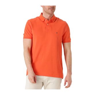 Tommy Hilfiger Tops, Heren, Oranje, M, Katoen, 1985 Collection Regular Fit Polo T-Shirt