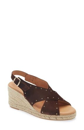 Cordani Eleni Slingback Espadrille Platform Wedge Sandal in Marron Suede at Nordstrom, Size 8.5Us