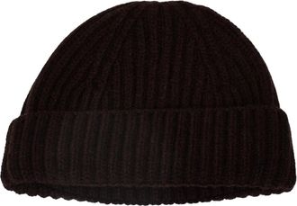 Aragona Puro Cashmere Ribbed Beanie - Dames - Hoeden - Bruin - ONE Size - Kasjmier - Accessoires