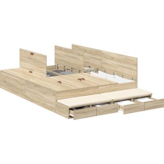 vidaXL Vidaxl - Cama Con Almacenamiento Roble Sonoma 226.5 X 135 X 31.5 Cm