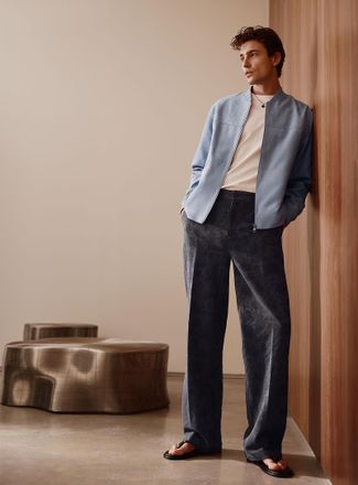 Le 31 Mens Floral jacquard pant Bristol fit - Loose