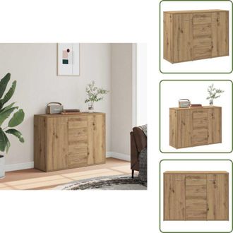 vidaXL Credenza con cassetti - vidaXL Credenza Rovere Artigianale 88x30x64 cm in Legno Multistrato - Credenza con ante