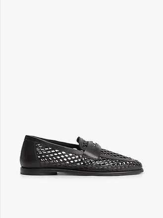 Tommy Hilfiger Cutout Leather Penny Loafers