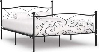 vidaXL Estructura De Cama Con Somier Metal Negro 180x200 Cm Vidaxl