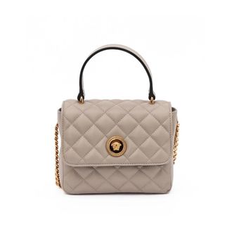 Versace La Medusa Quilted Crossbody Bag - Bags - Mujer - Beige - ONE SIZE