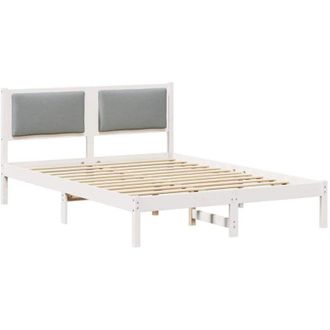 vidaXL Estructura De Cama Con Cabecera Gris Claro 160 X 200 Cm Vidaxl