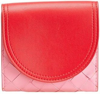 Bottega Veneta Pink Red Color Leather Wallet (Bi-Fold) (Pre-Owned)