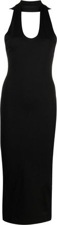Maison Margiela crisscross halterneck midi dress - women - Spandex/Elastane/Polyamide - M - Black