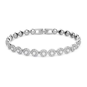 Swarovski Angelic Armband in Wit- 5071173 - Tijdloze Elegantie met Fonkelend Kristalpav&eacute;- Gerhodineerd - Dames - Armbanden - Grijs - ONE Size - Accessoires