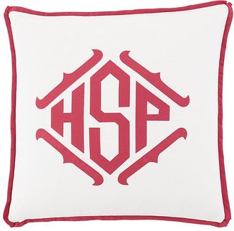 Ballard Designs Lexie Applique Monogram Pillow Cover - Raspberry - Ballard Designs