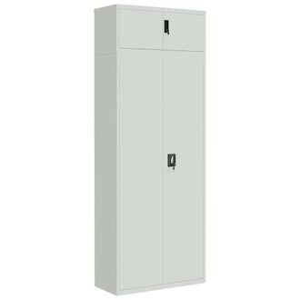 Berkfield Home File Cabinet Light Grey 90x40x240 cm Steel | Size: 90 x 40 x 240 cm