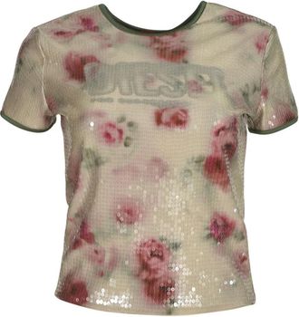 Diesel T-Shirt - Dames - T-shirts - Beige - S - Tops