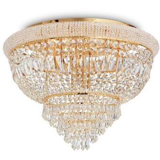 Ideal Lux Ideal Lux Dubai - L&aacute;mpara De Techo Tipo Candelabro A Ras De Interior Con 24 Luces Dorado, E14