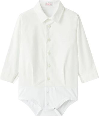Il Gufo Shirt/Body van katoen - Heren - Bodies - Wit - 12 M | 80 CM - Katoen - Tops