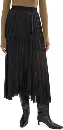 AllSaints Micaela Pleat Skirt Womens Skirt Black : UK 14 (US Womens 10), Elastane/Polyester