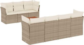 vidaXL Vidaxl - Juego De Sof&aacute;s De Jard&iacute;n Con Cojines Beige 8 Pzas Rat&aacute;n Pe